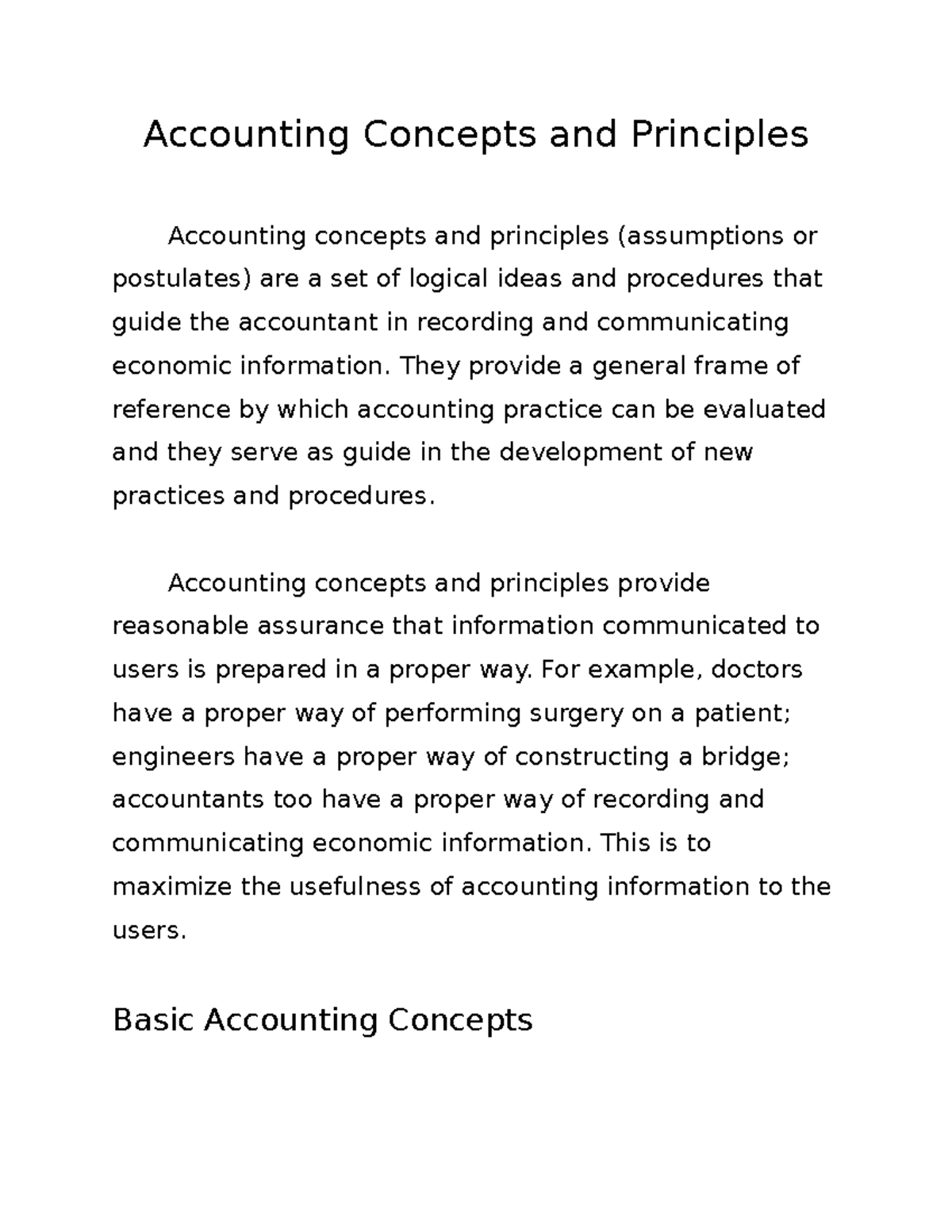 [Chapter 2] Key Accounting Concepts and Principles Explained - Studocu