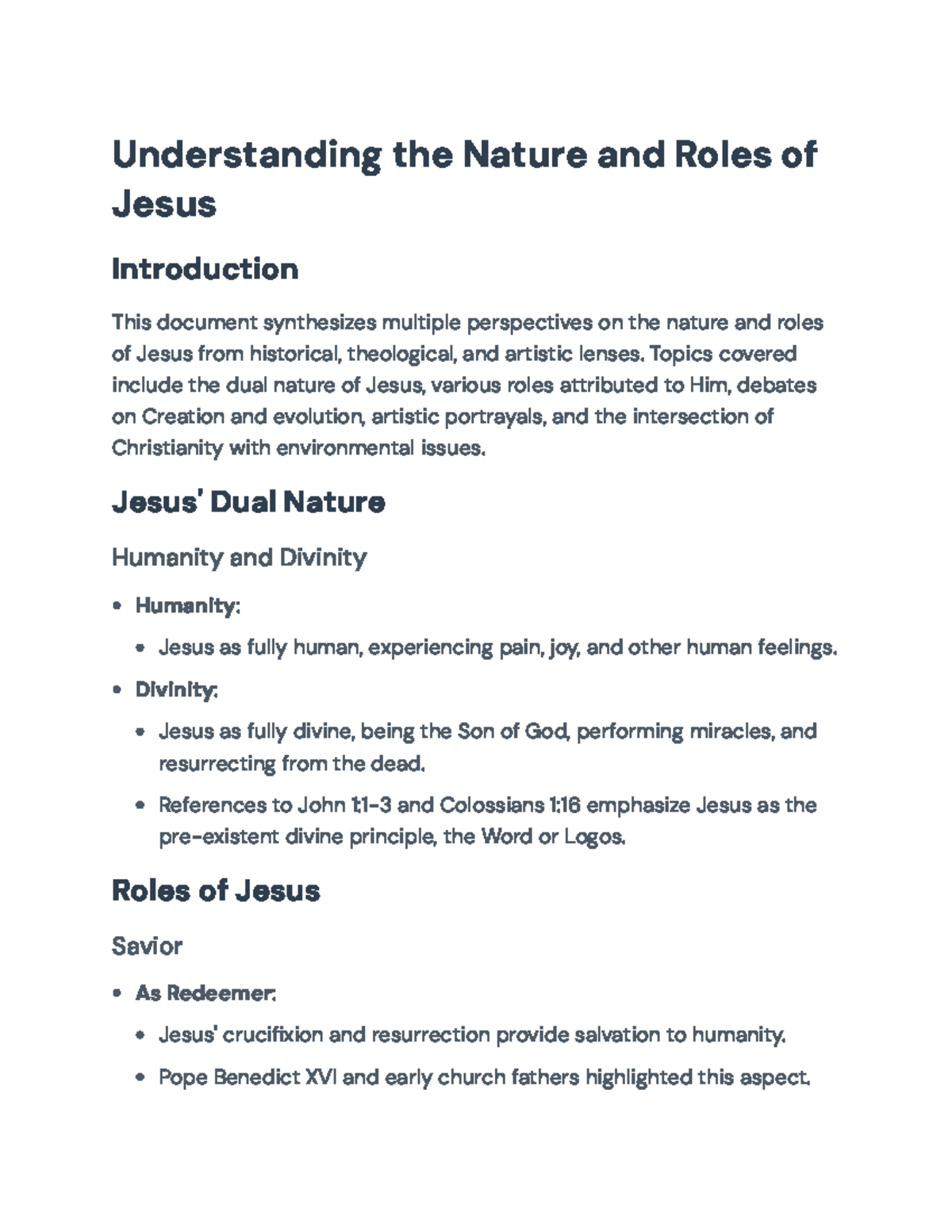 Understanding Jesus: His Nature, Roles, and Modern Interpretations ...