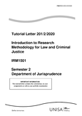 IRM1501 - Unisa - Introduction to Research Methodology - Studocu
