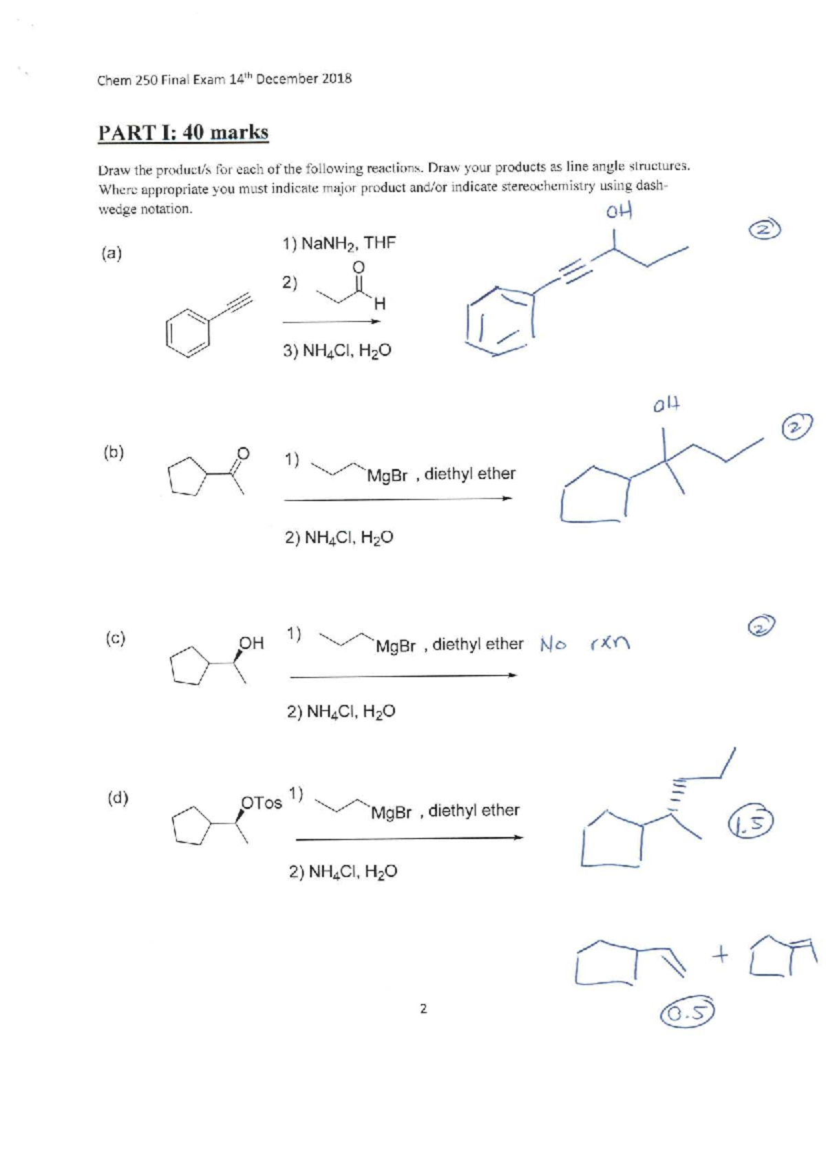 Final Exam December 2018 Answers - Chem 250.3 - Studocu