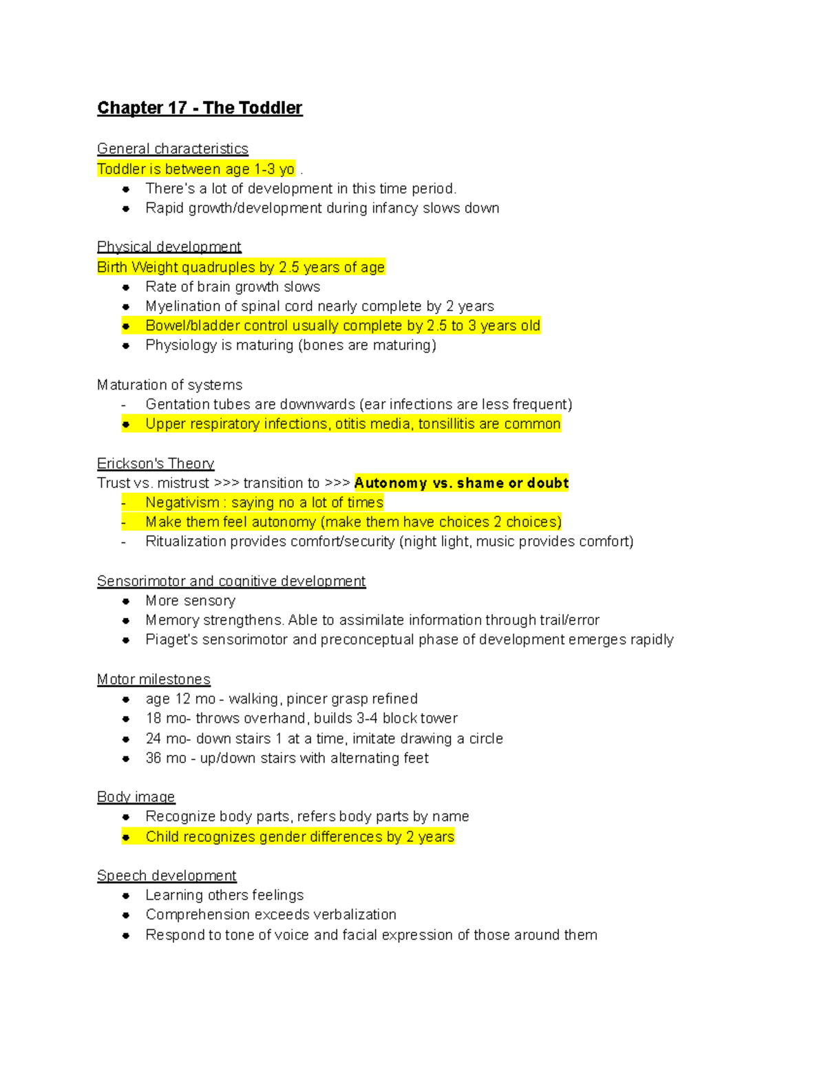 Toddler Development Lecture Notes (Age 1-3) - Key Insights & Milestones ...
