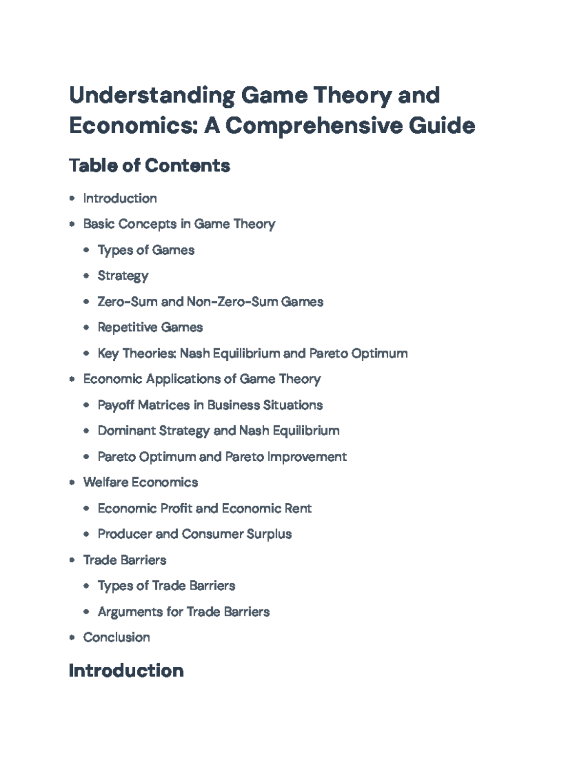 Understanding Game Theory and Economics: Key Concepts and Applications ...