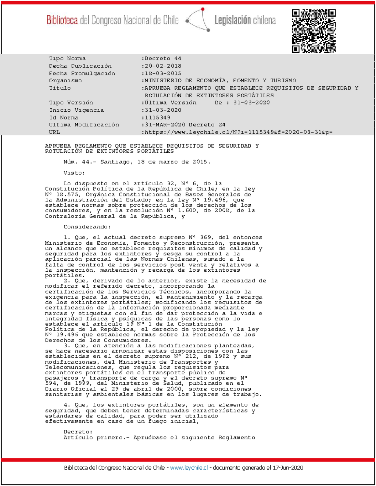DS-44 - Reglamento de Seguridad y Rotulación para Extintores Portátiles ...