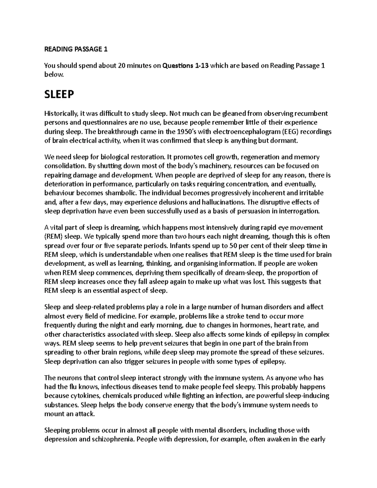 Cambridge 19 Test 1 Reading Passage Analysis and Questions - Studocu