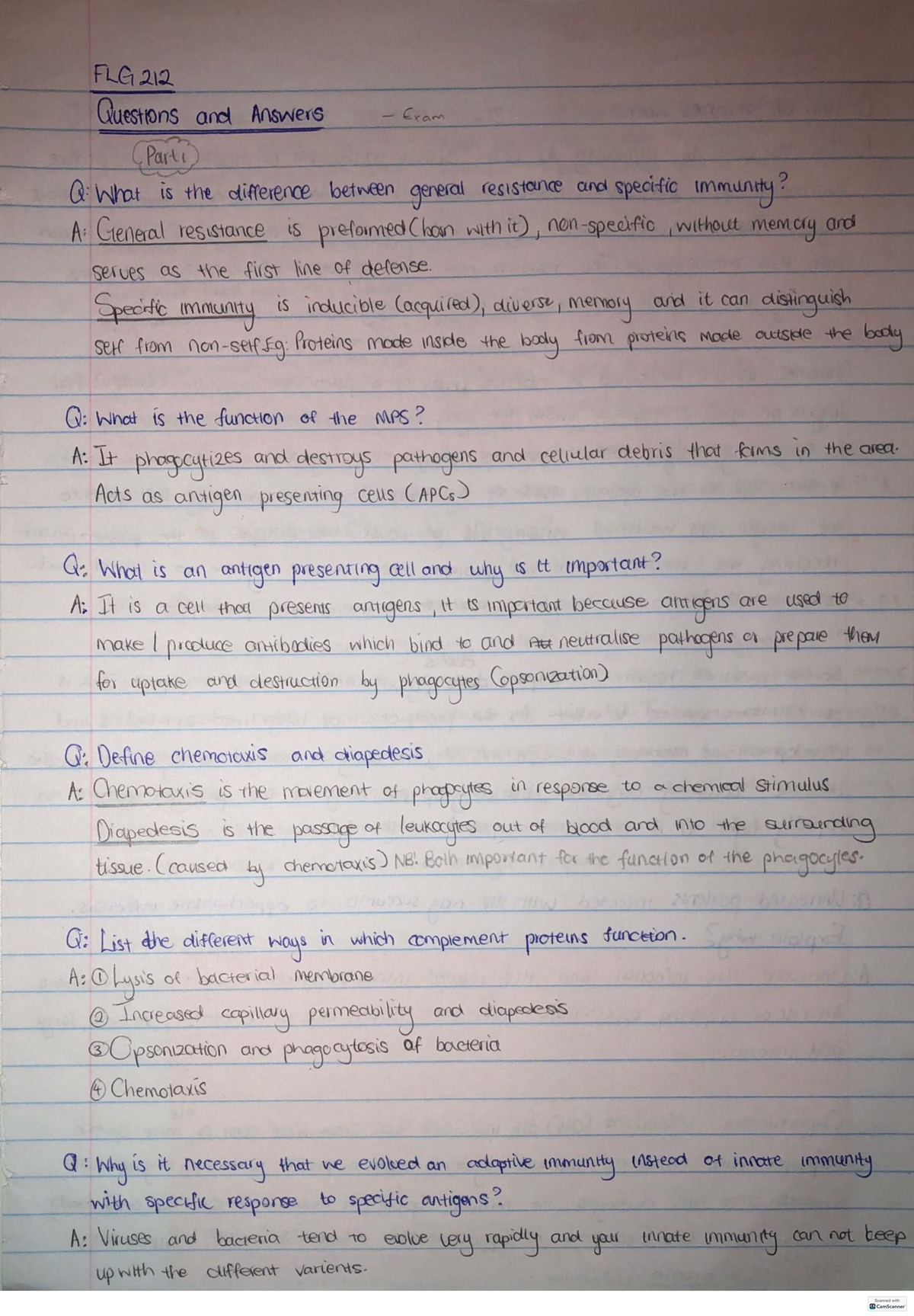 FLG 212 Final Exam Study Guide: Immunity and Vaccination Concepts - Studocu