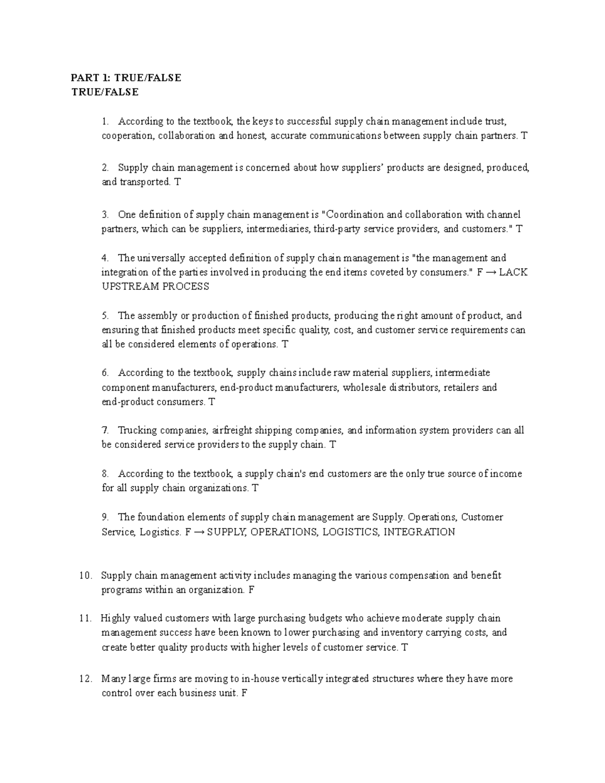 Chapter 1 Test Questions [NHÓM 10] - True/False & Multiple Choice - Studocu