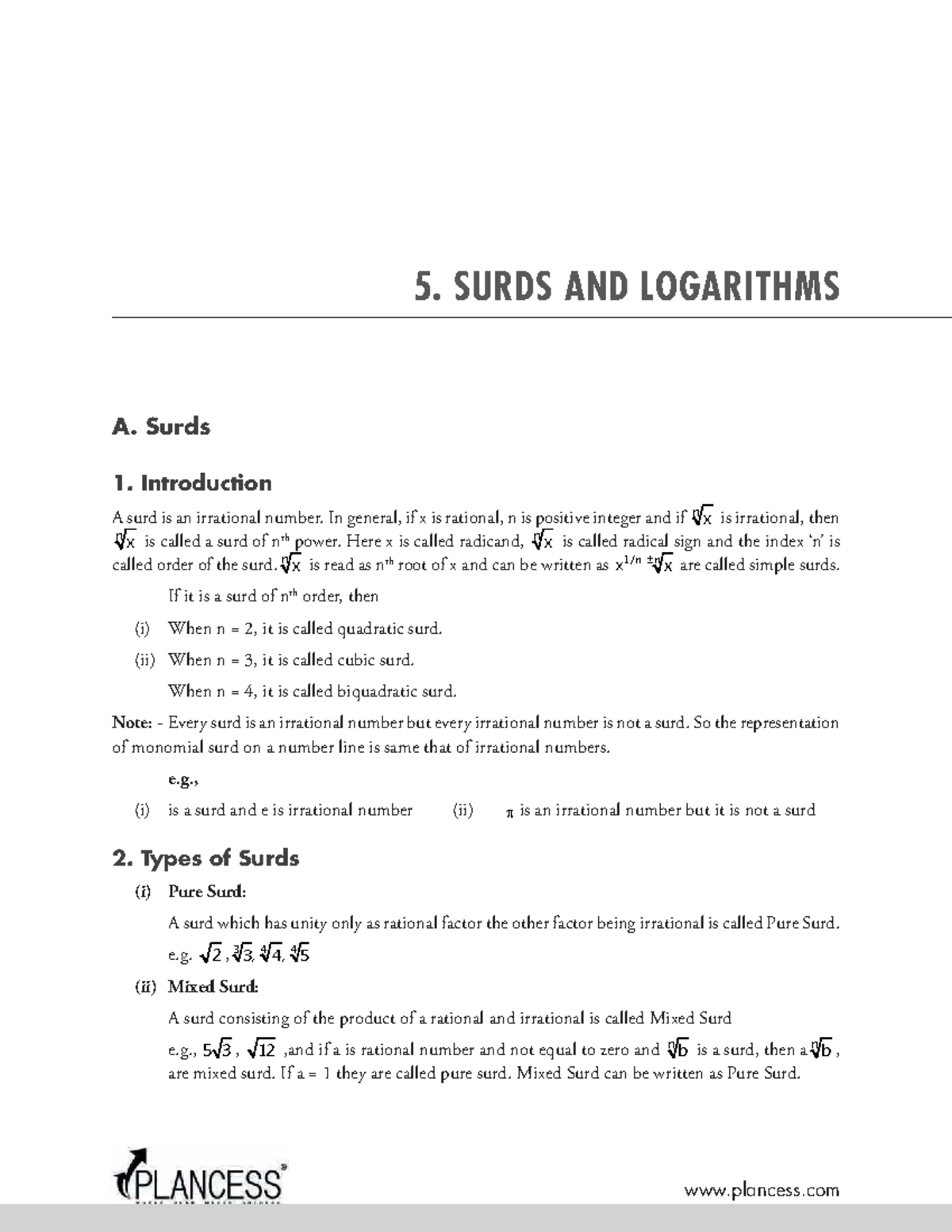 Surds and Logarithms: Comprehensive Study Notes for 4195 Course - Studocu