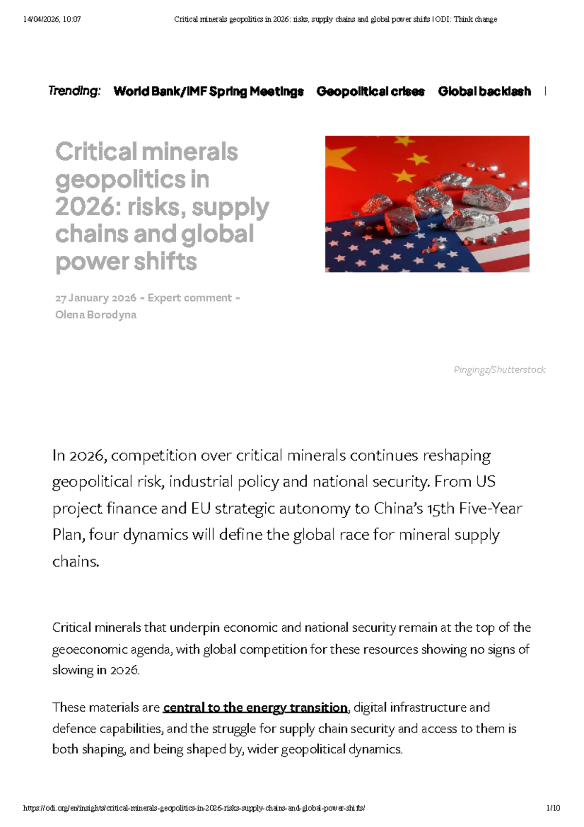 Critical Minerals Geopolitics in 2026: Risks & Supply Chains Analysis ...