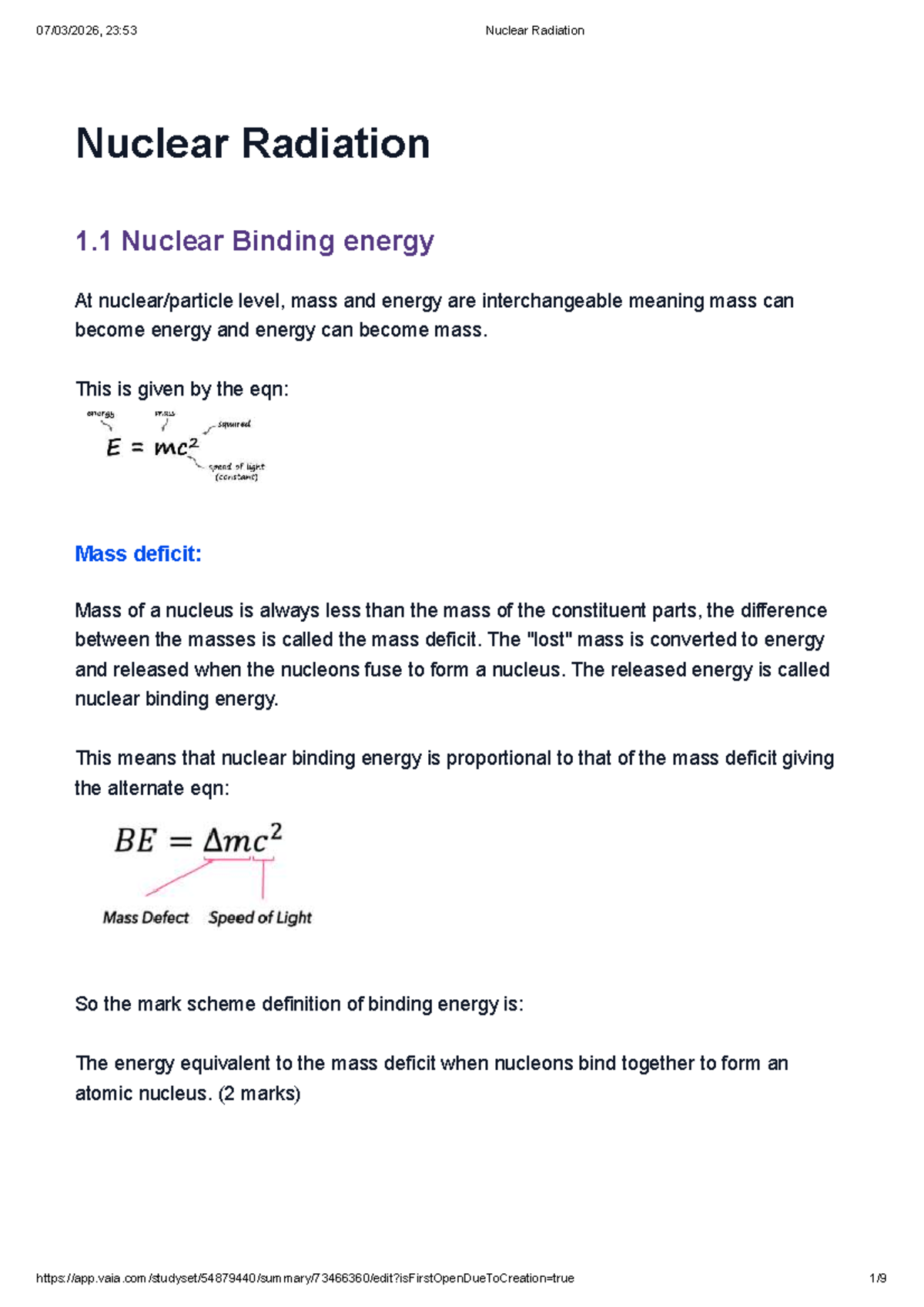 Nuclear Radiation (23:53) - Comprehensive Study Notes - Studocu