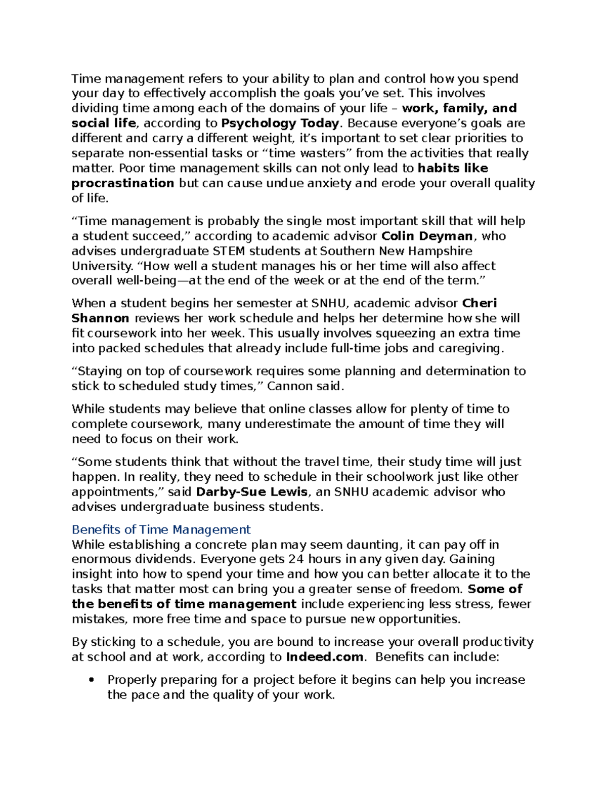 Time Management Strategies for Academic Success and Well-Being - Studocu