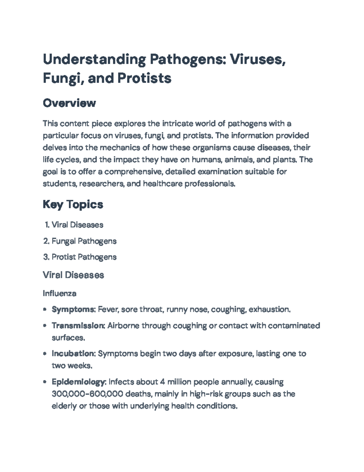 Understanding Pathogens: Viruses, Fungi, and Protists Overview ...