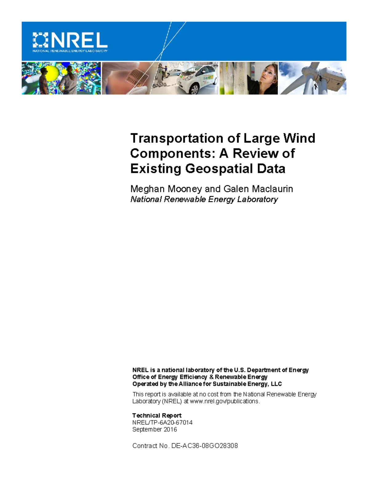 Transportation of Large Wind Components: Geospatial Data Review (NREL ...