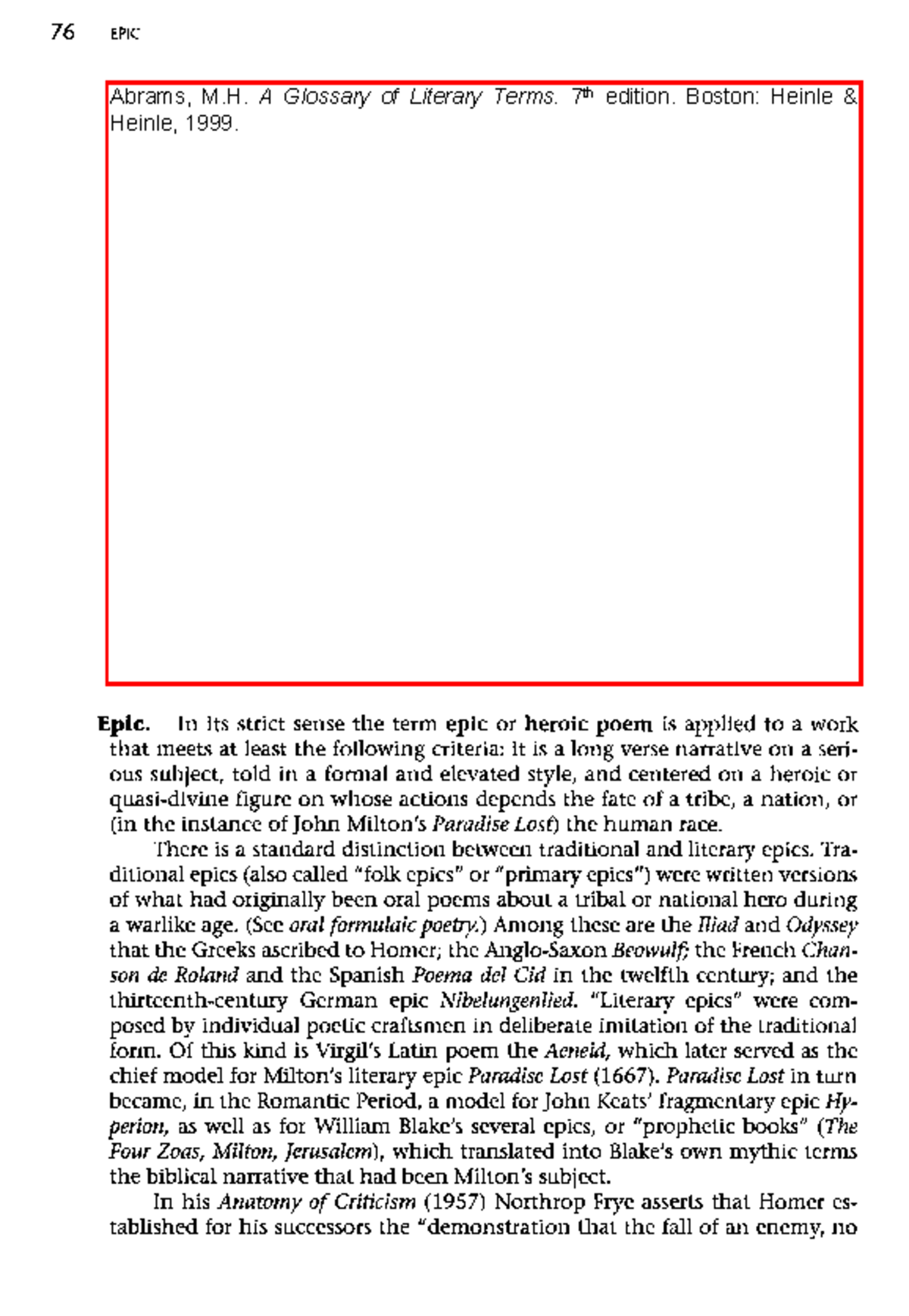 Literary Analysis of Epic Poetry: Insights from Literature 1 - Studocu