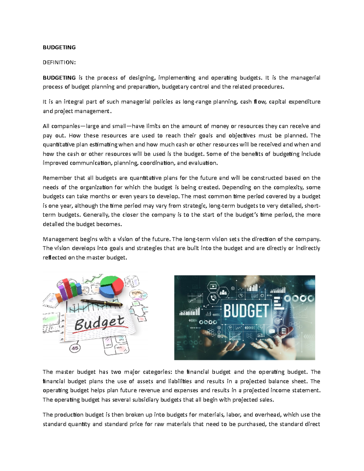 Budgeting Final Script for Course Code ABC101: Comprehensive Overview ...