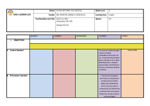 DLL-temp - Deped Daily Lesson Log Template - Grade 1 to 12 DAILY LESSON ...