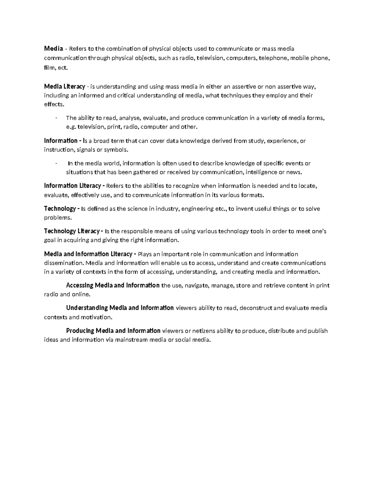 MIL-Review of Media and Information Literacy Concepts and Techniques ...