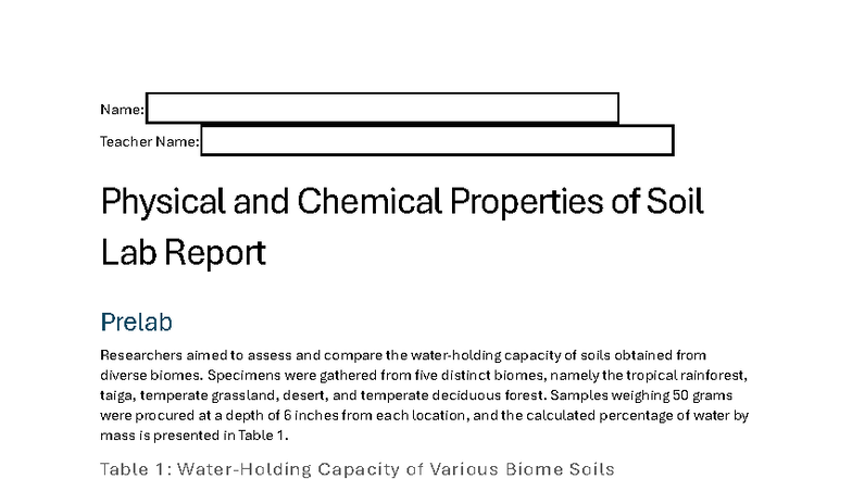 ESR Soil Prop Lab - AP Enviro: Physical & Chemical Soil Analysis - Studocu
