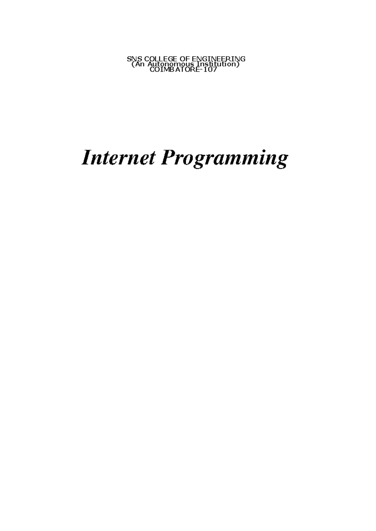 Lecture Notes for Internet Programming - Unit 1 Overview - Studocu