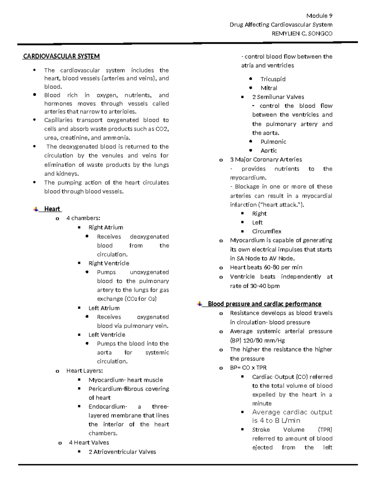 Module 9 Drugs Affecting Cardiovascular System - Drug Affecting ...