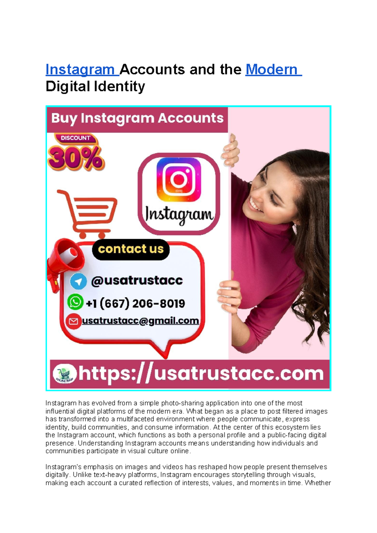 Instagram Accounts: Understanding Digital Identity & Engagement - Studocu