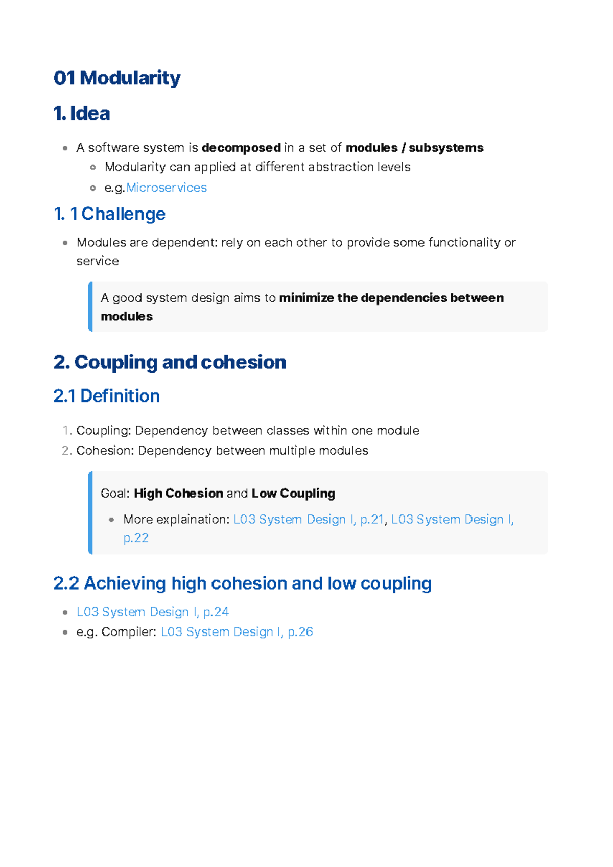 01 Modularity - Notes on System Design I Concepts - Studocu