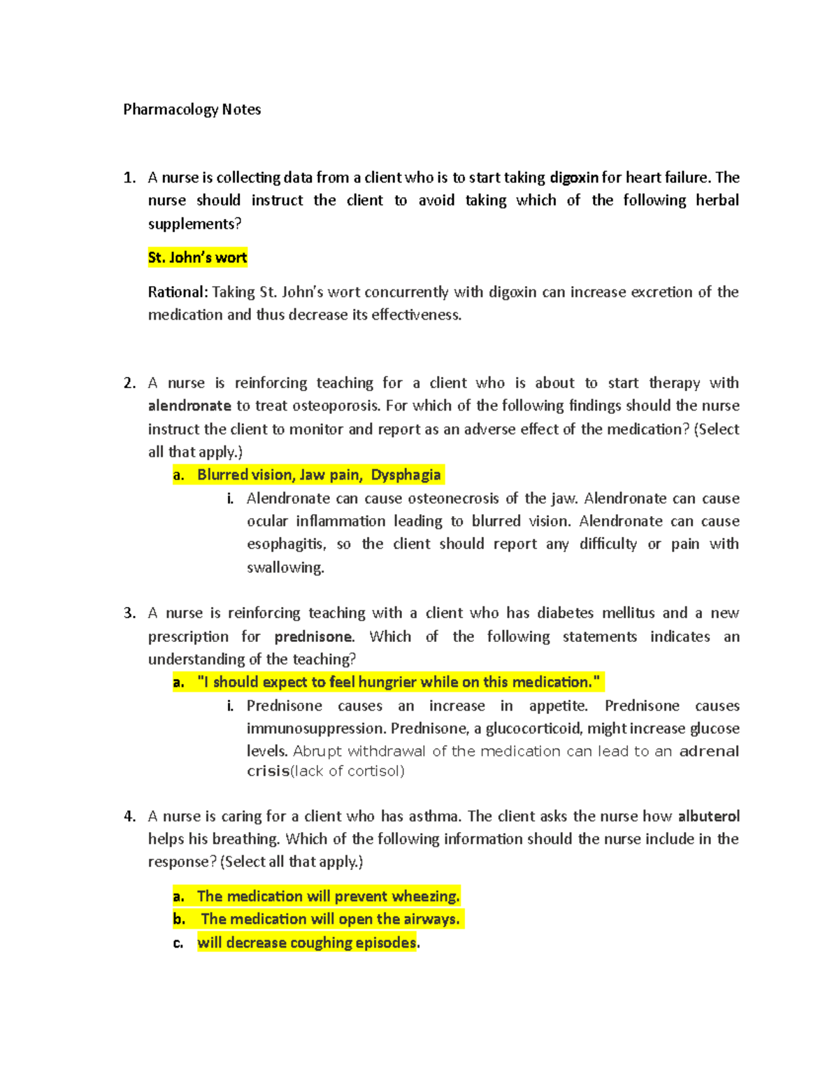 Pharm 101: Comprehensive Pharmacology Study Notes for Nursing - Studocu