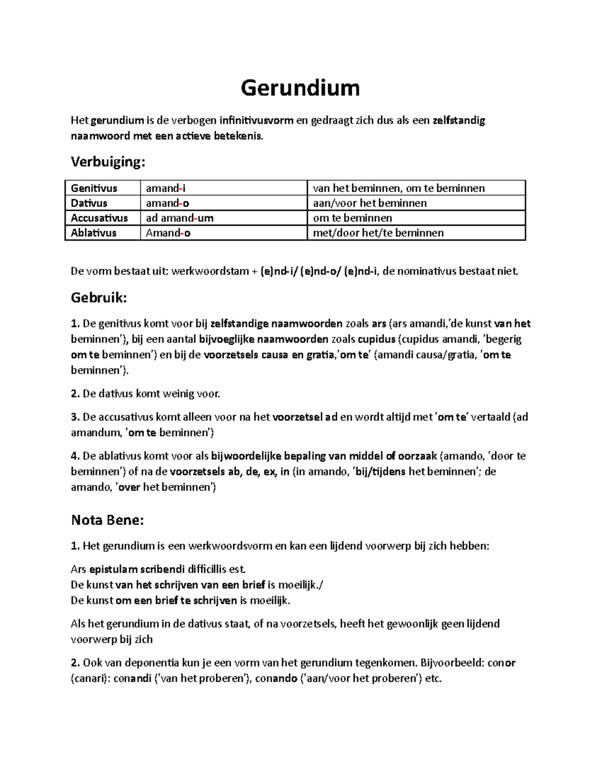 Gerundium en Gerundivum: Definitie, Gebruik & Verbuiging - Studeersnel