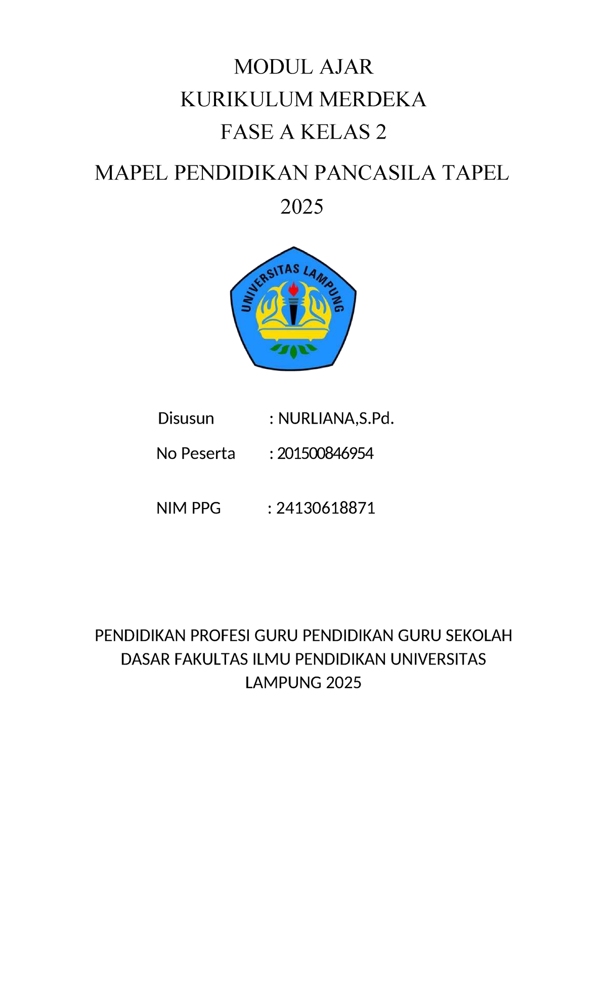 MODUL AJAR KURIKULUM MERDEKA FASE A KELAS 2 PENDIDIKAN PANCASILA 2025 ...