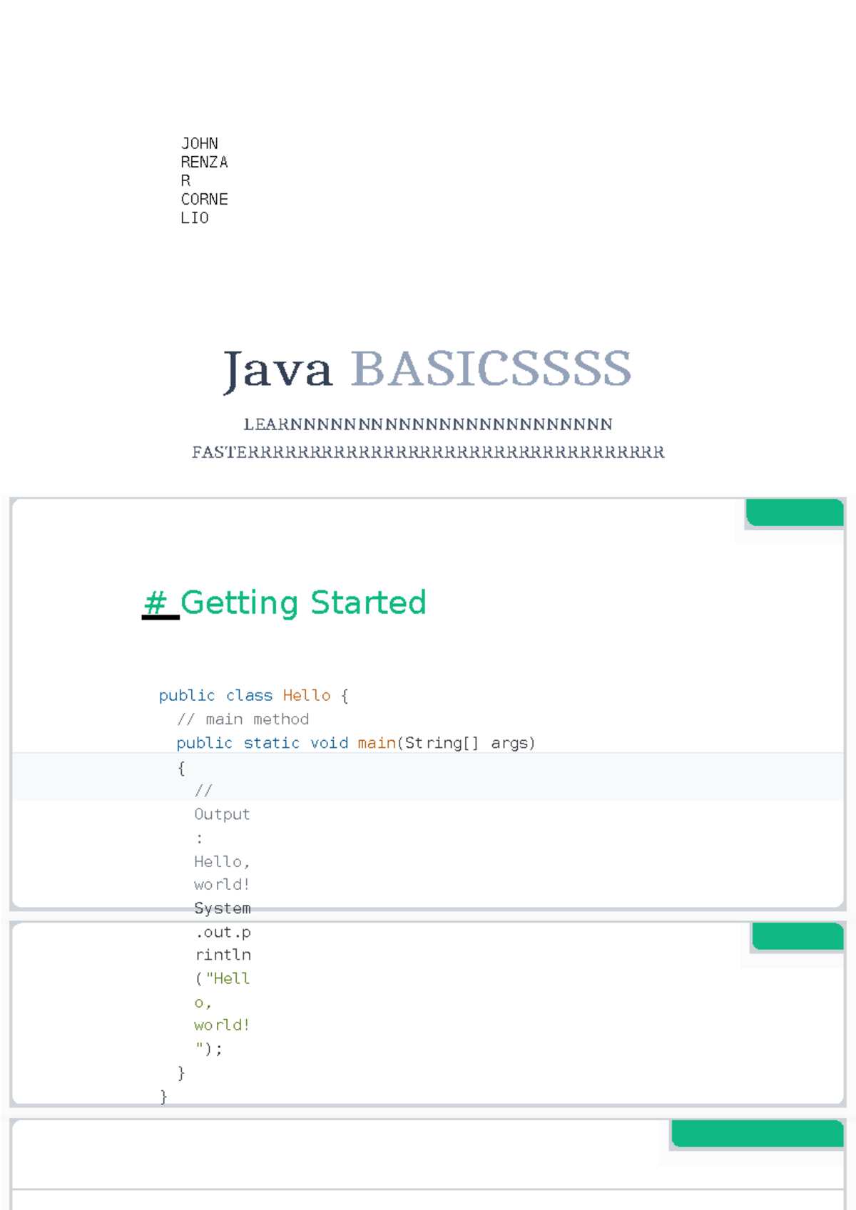Java Basics Guide: Quick Reference for Beginners in CS101 - Studocu