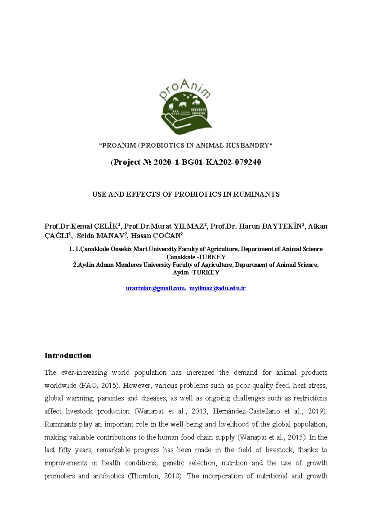 Probiotics in Ruminant Nutrition: Use and Effects on Livestock - Studocu