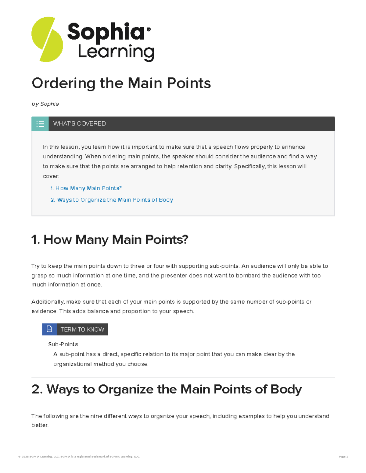 Ordering the Main Points: Key Strategies for Effective Speech 2025 ...