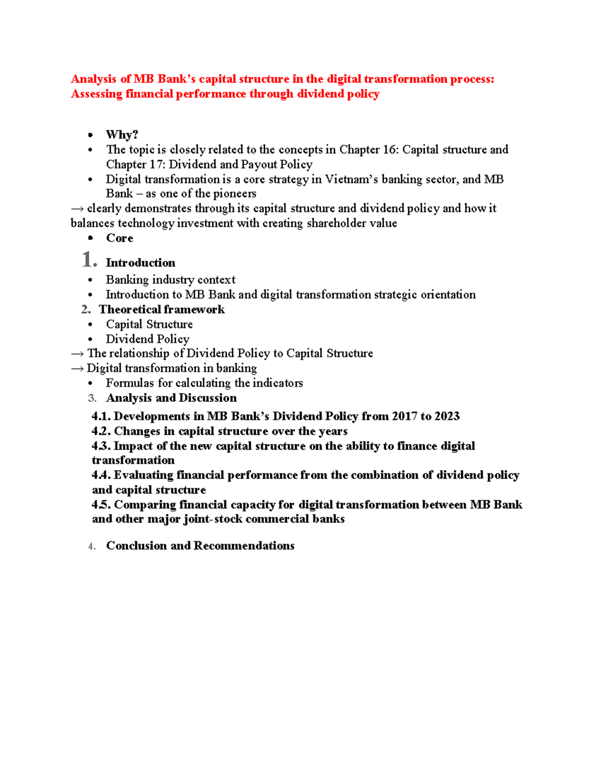 MBB Case Study: Capital Structure & Dividend Policy in Digital ...