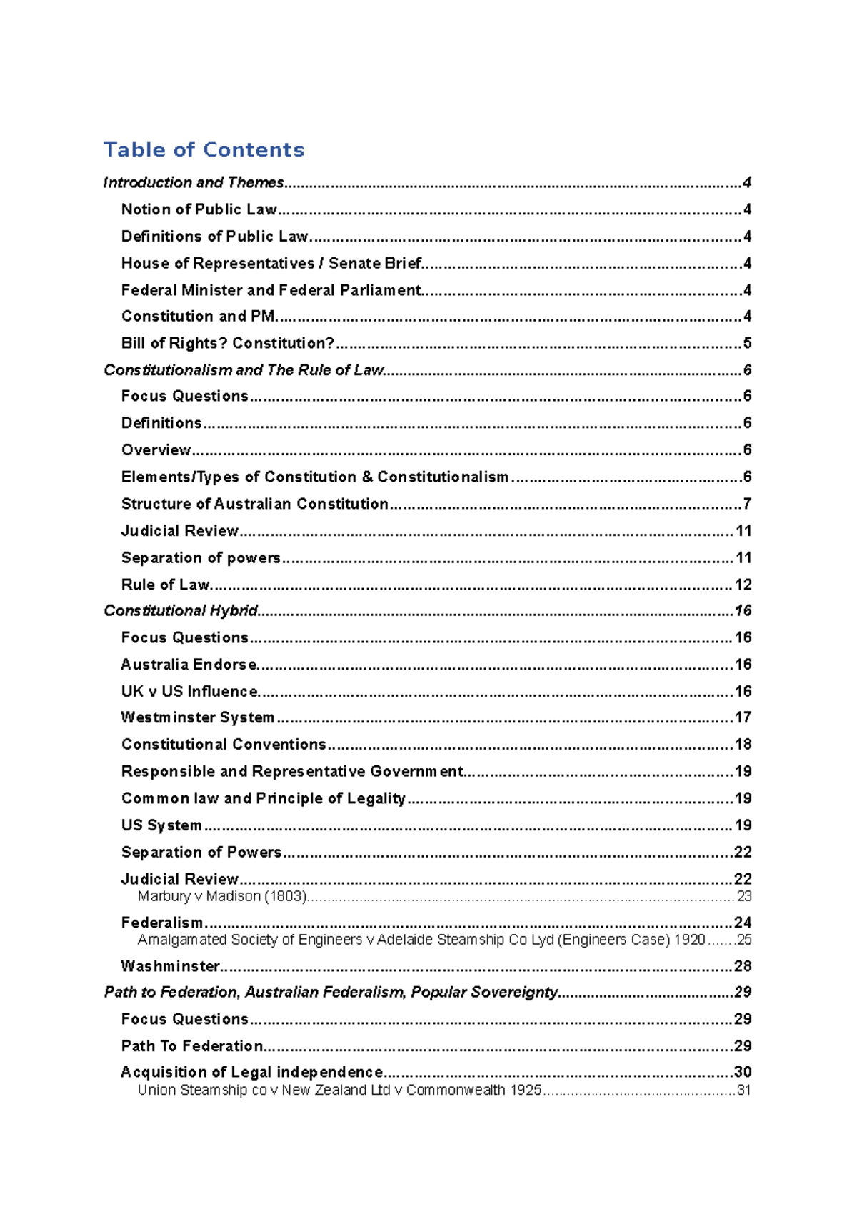 Public Law Overview: Key Themes and Constitutional Insights (1141 ...