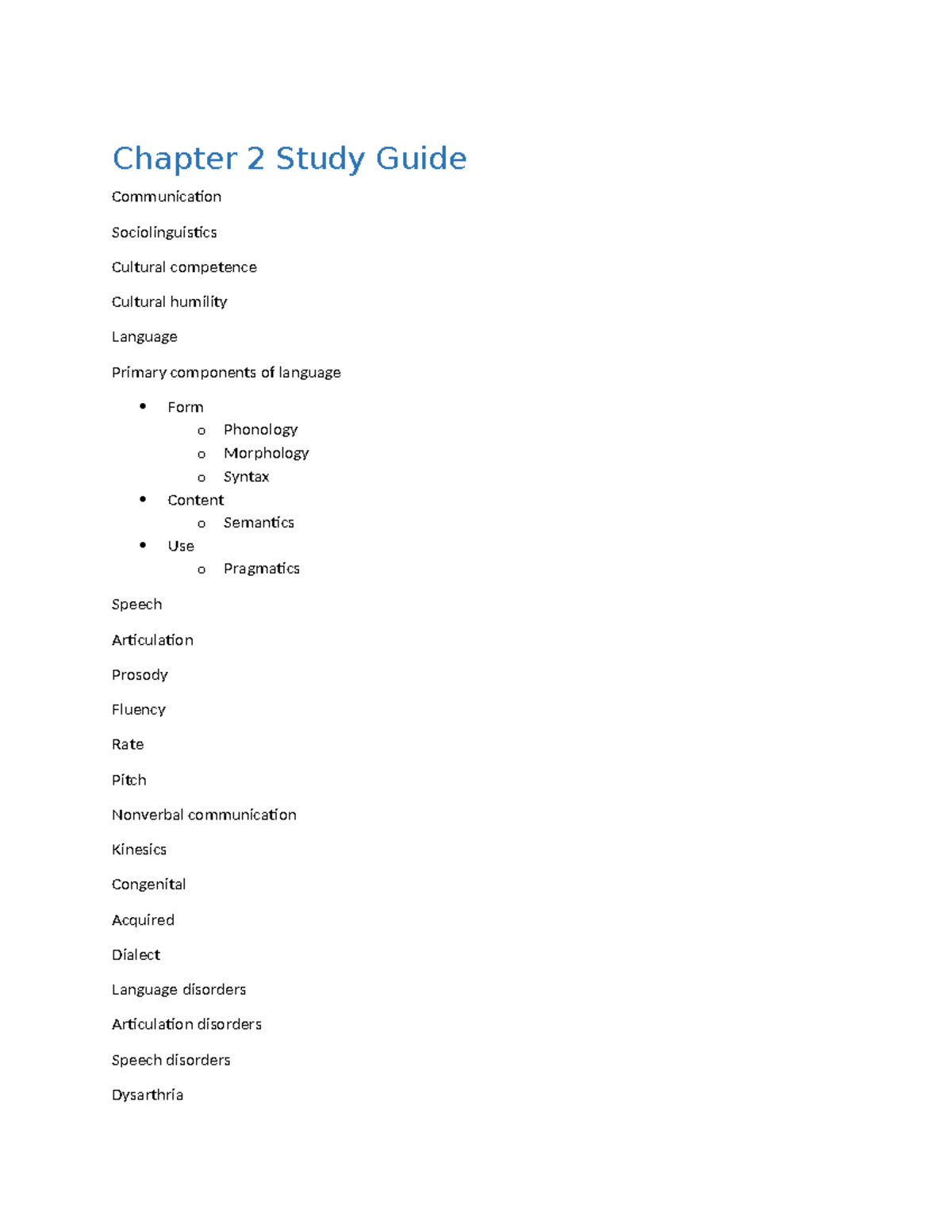 Chapter 2 Study Guide: Language & Communication in Sociolinguistics ...