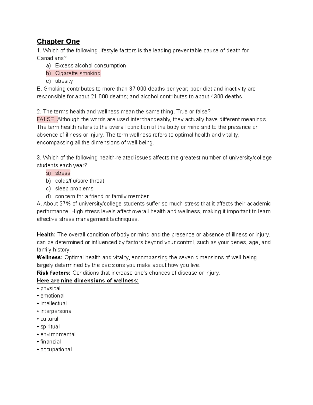 HKR 1000 Midterm Final Questions-1 - Chapter 1 Student: - Studocu