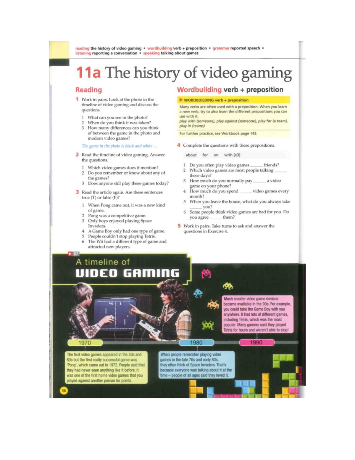Unit 11a - The History of Video Gaming: Wordbuilding & Grammar ...