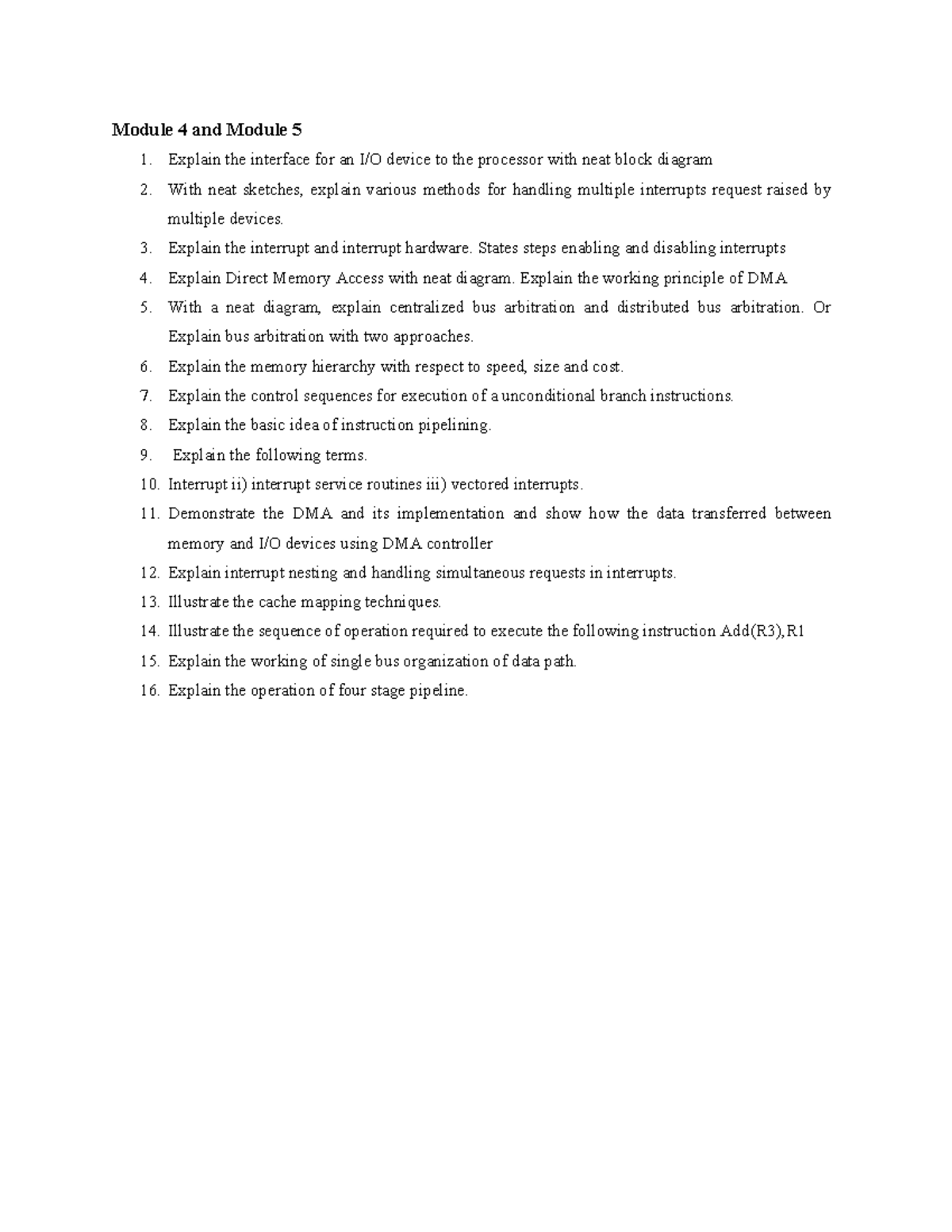 Important questions - There is no description - Module 4 and Module 5 ...