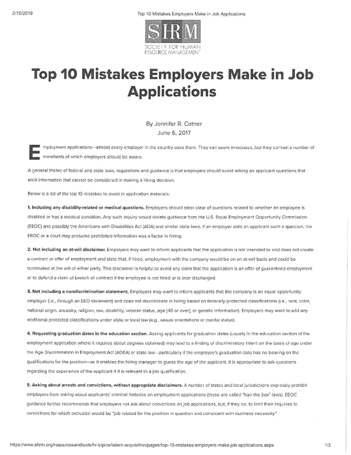 Common Mistakes in Applications - 2/10/2019 Top 10 Mistakes Employers ...