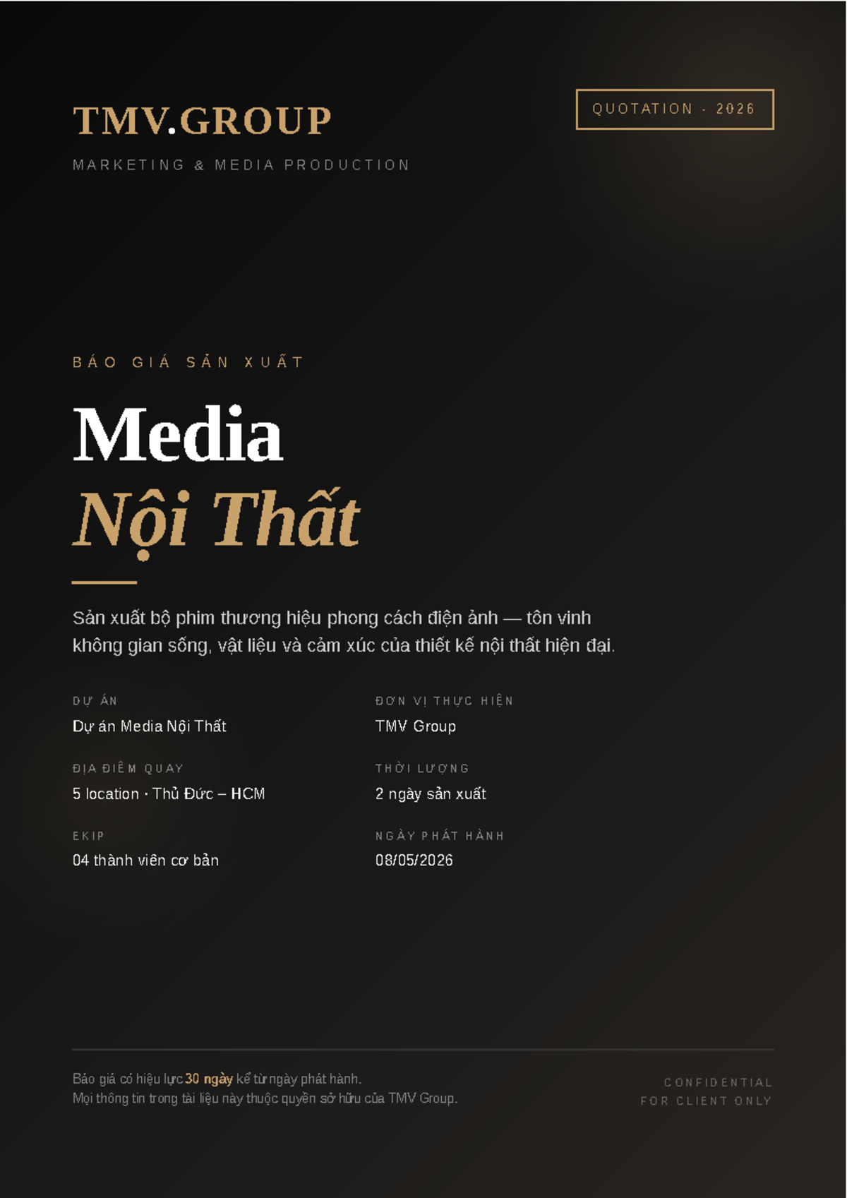 TMV.GROUP 2026 Quotation for Media Production Project - Studocu
