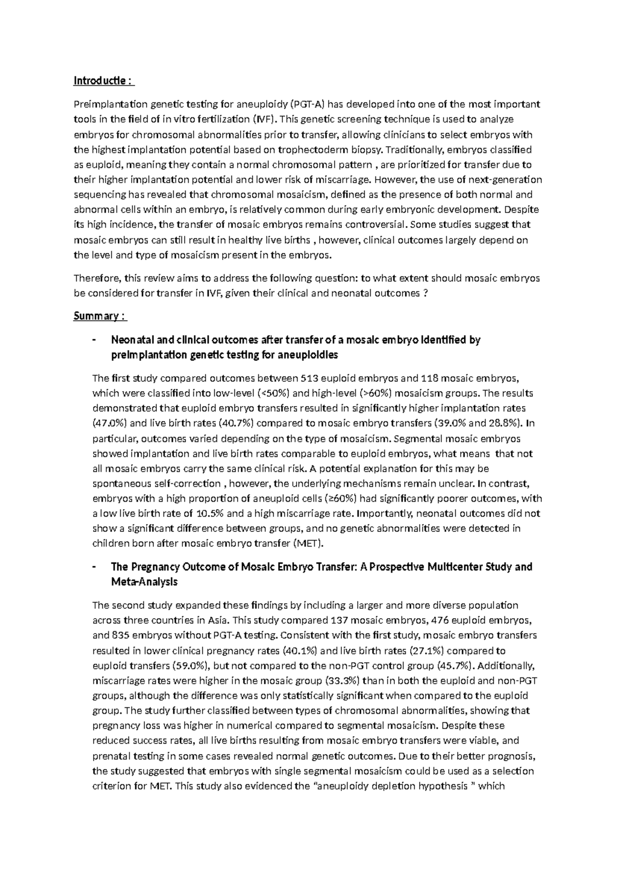 Review of Preimplantation Genetic Testing for Aneuploidy in IVF (ICV2 ...