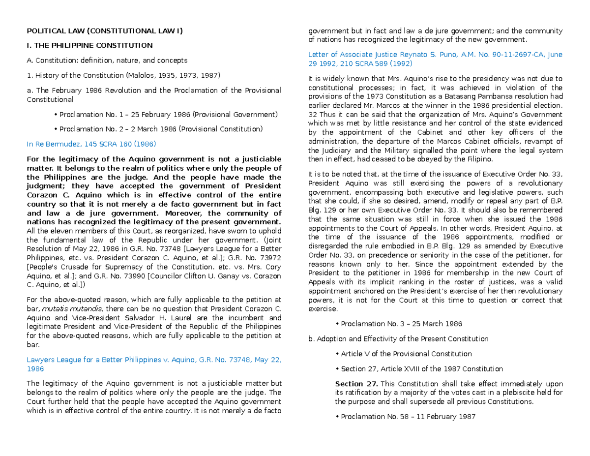 Polirev - Political Law Preliminary Notes (Week 1) - Studocu