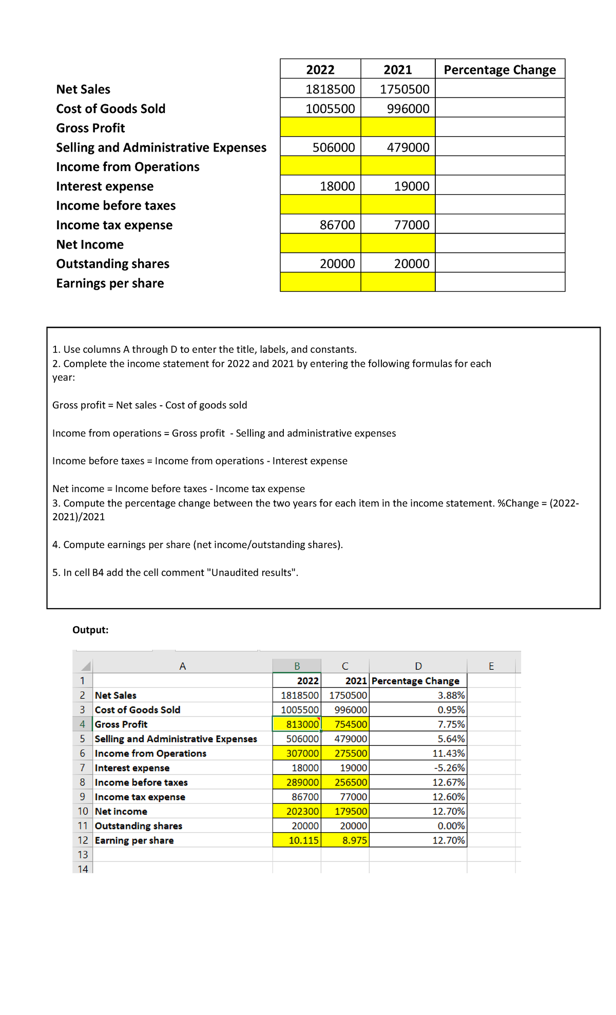 Activity 4 - Income Statement Analysis for 2021 & 2022 - Studocu