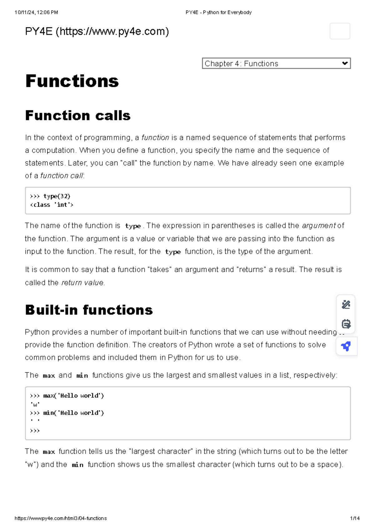 PY4E - Functions Overview and Key Concepts in Python Programming - Studocu