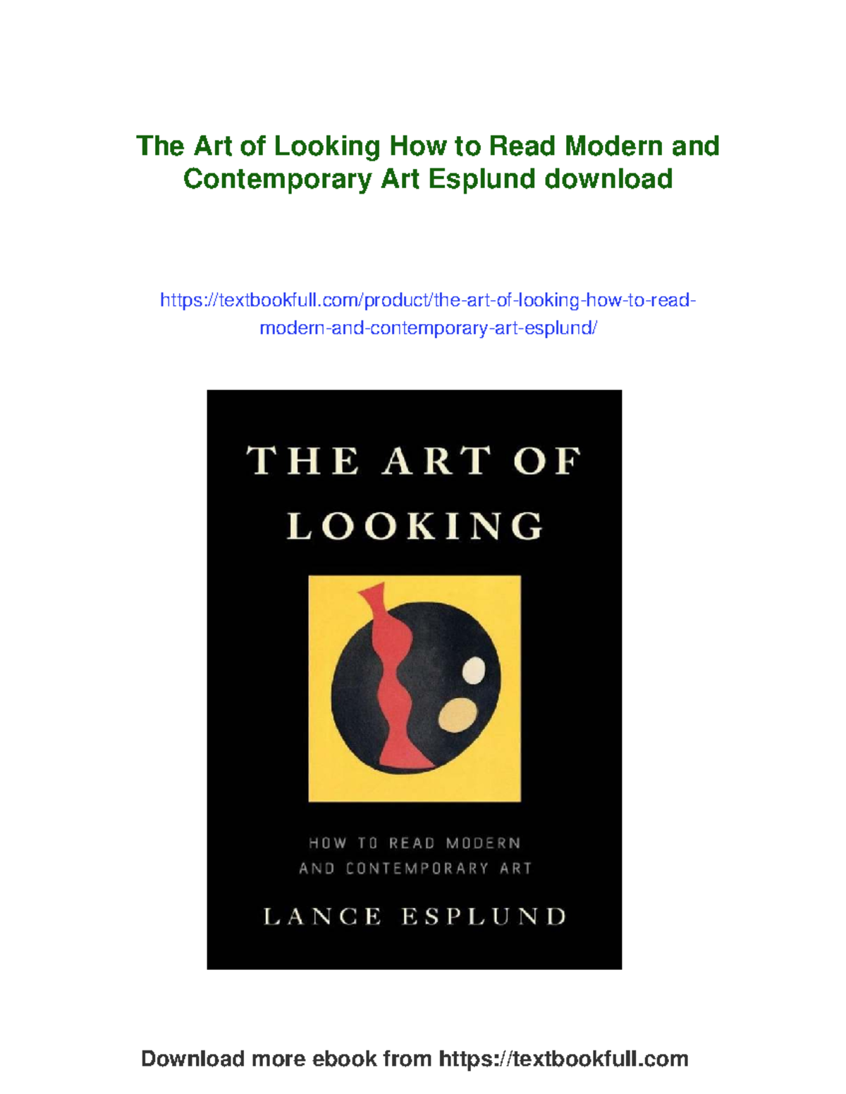 The Art of Looking: How to Read Modern & Contemporary Art (Course Code ...