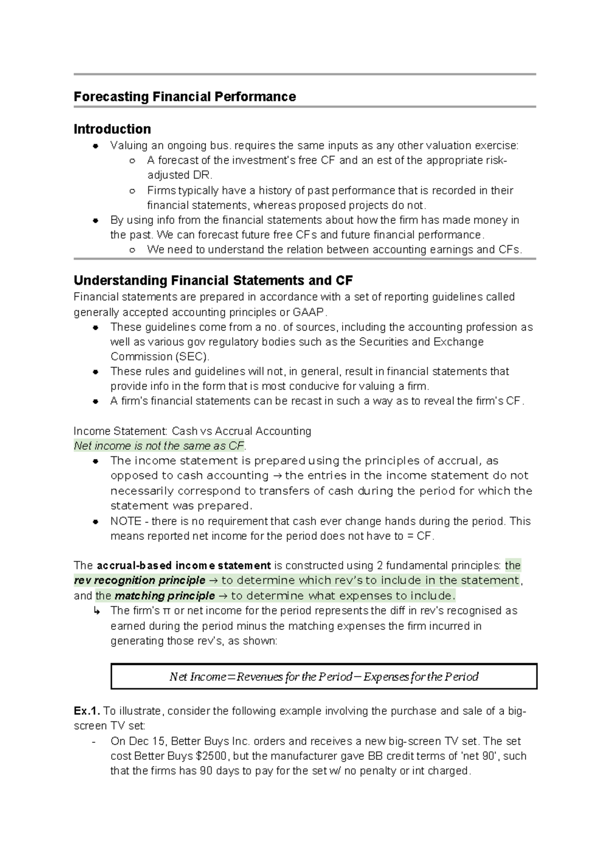 FINC3015 Midterm - Forecasting Financial Performance Analysis - Studocu