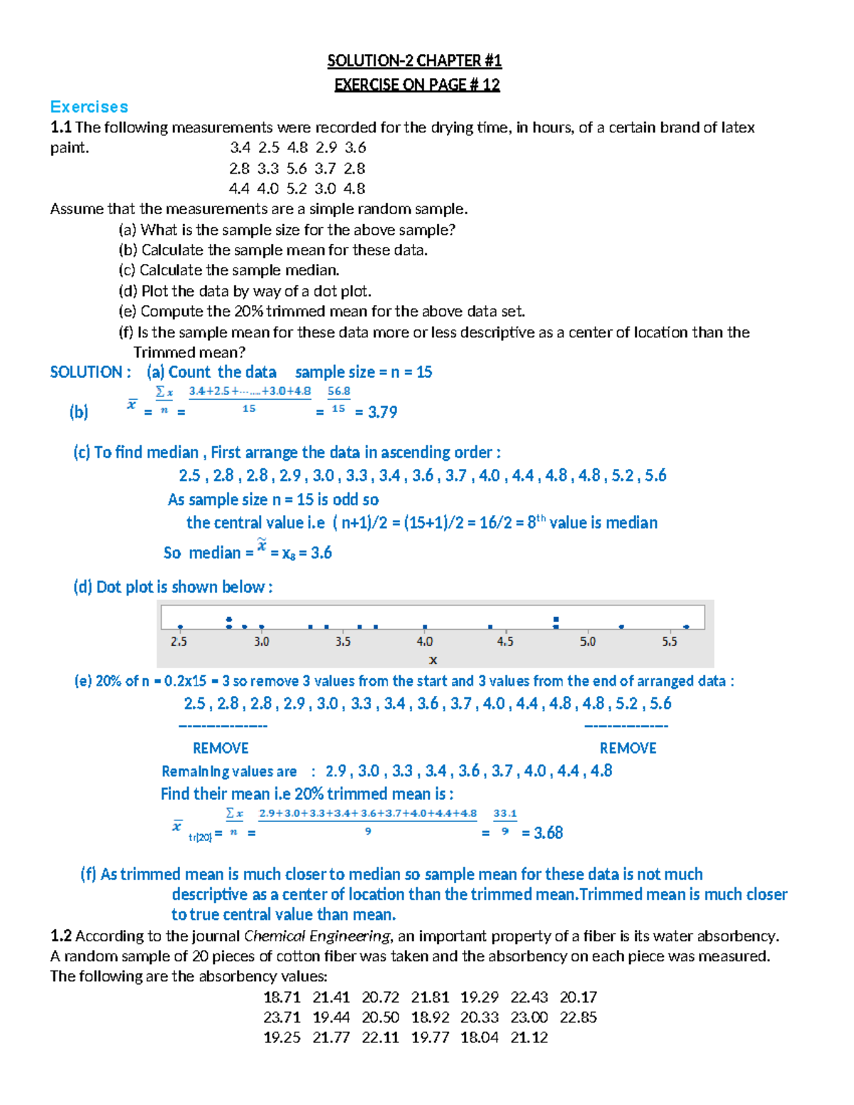 Science Assignments Practice Materials: Solution-1 Exercises Overview ...