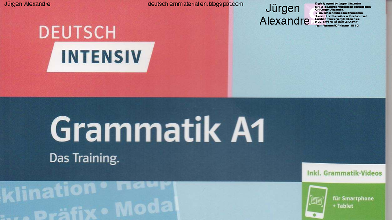 Deutsch Intensiv A1: Grammatiktraining und Übungen - Studocu