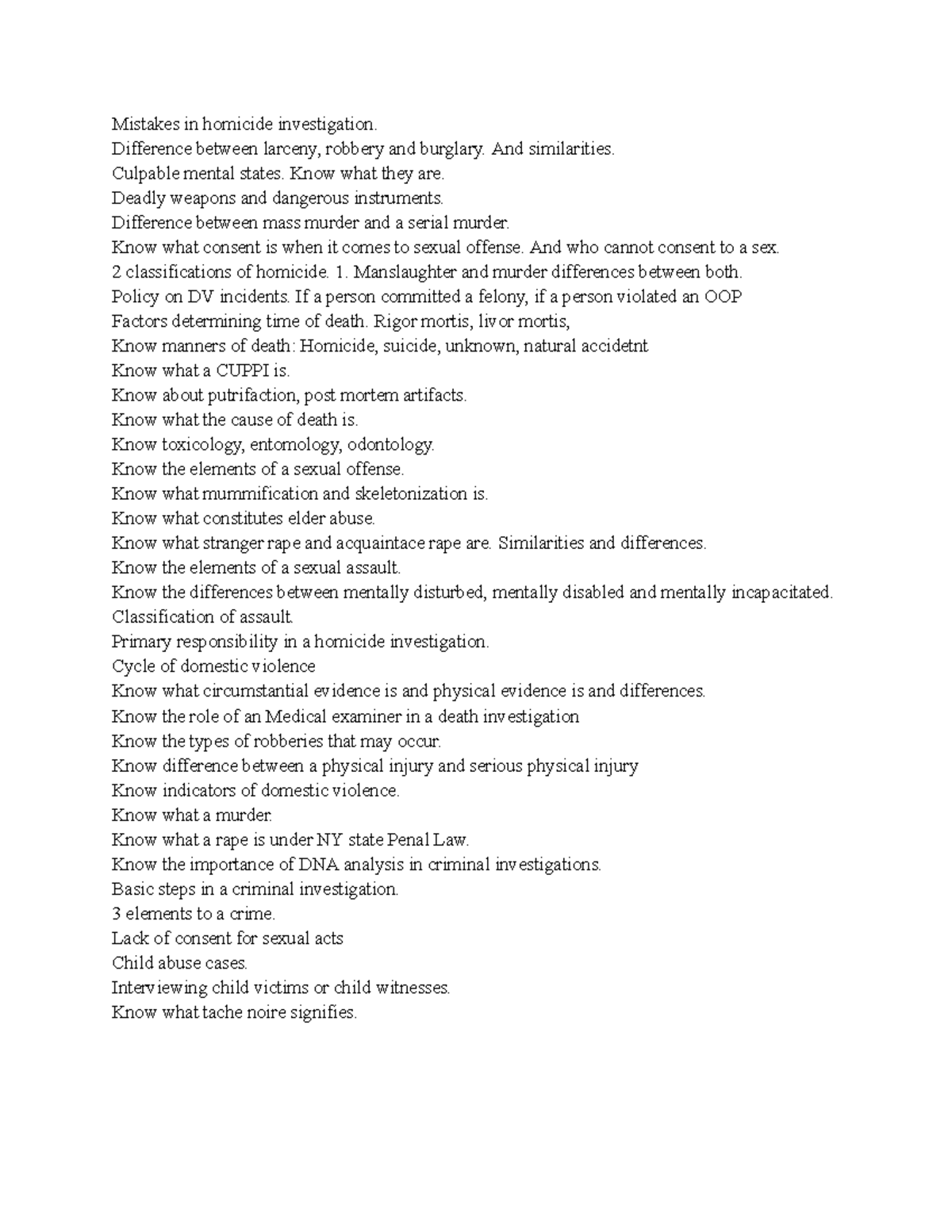 Homicide Investigation Concepts and Classifications - Studocu