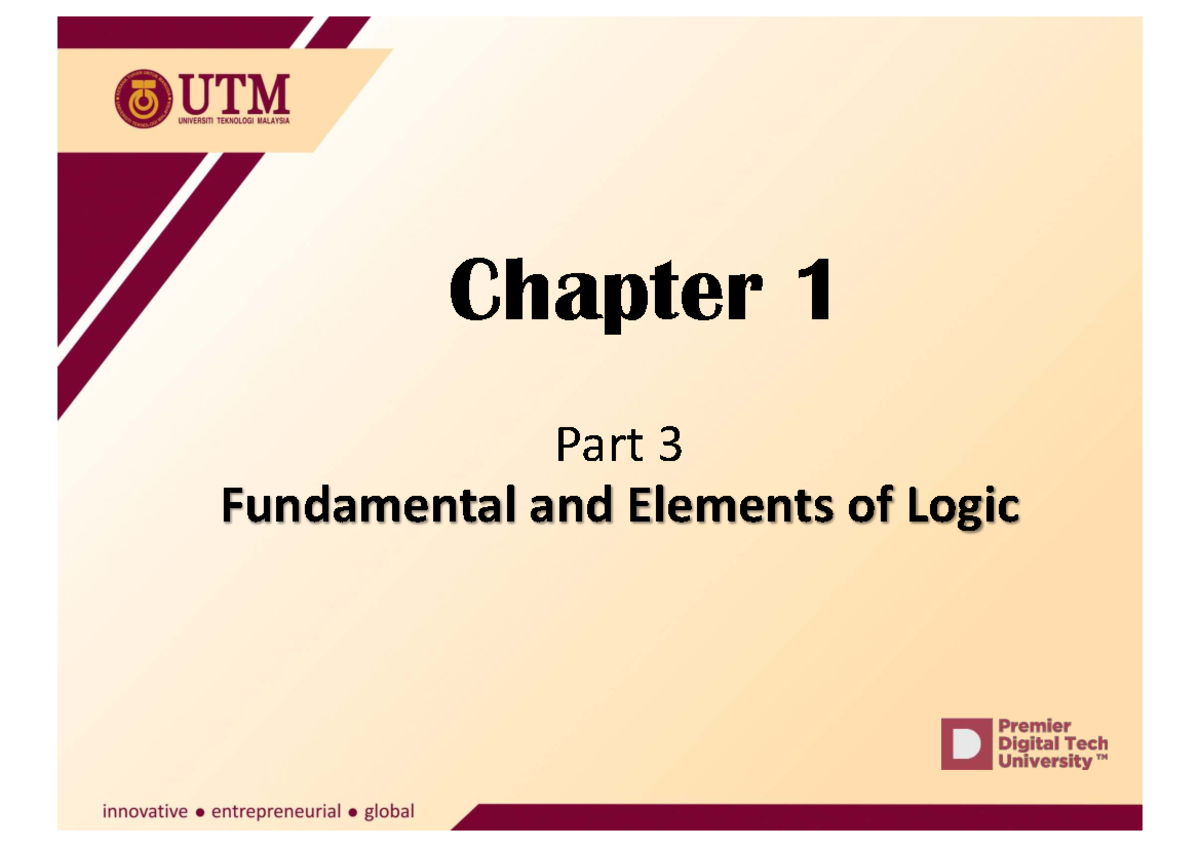 Chapter 1 Part 3: Fundamentals of Logic and Its Importance - Studocu