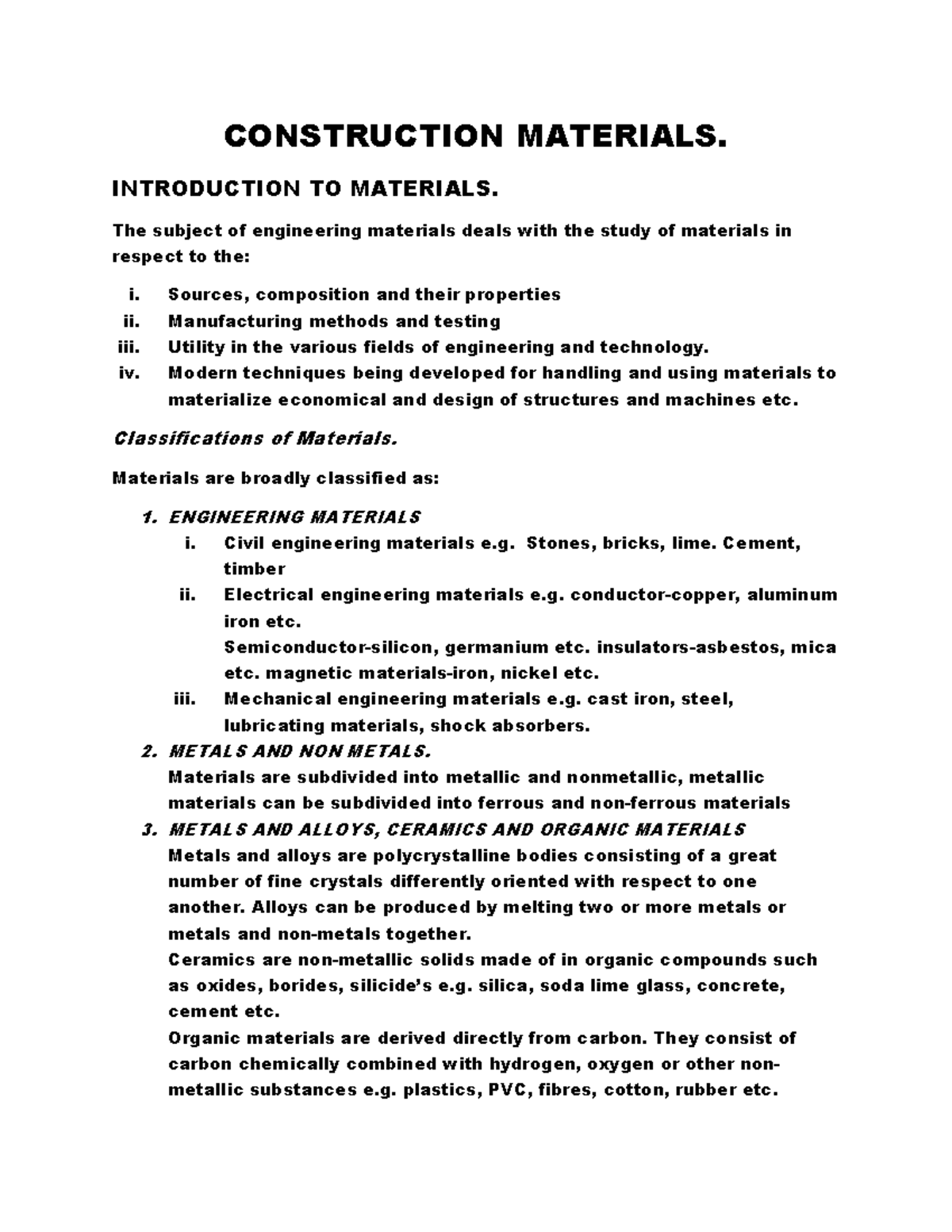 Diploma Year 1: Construction Materials Notes Overview - Studocu